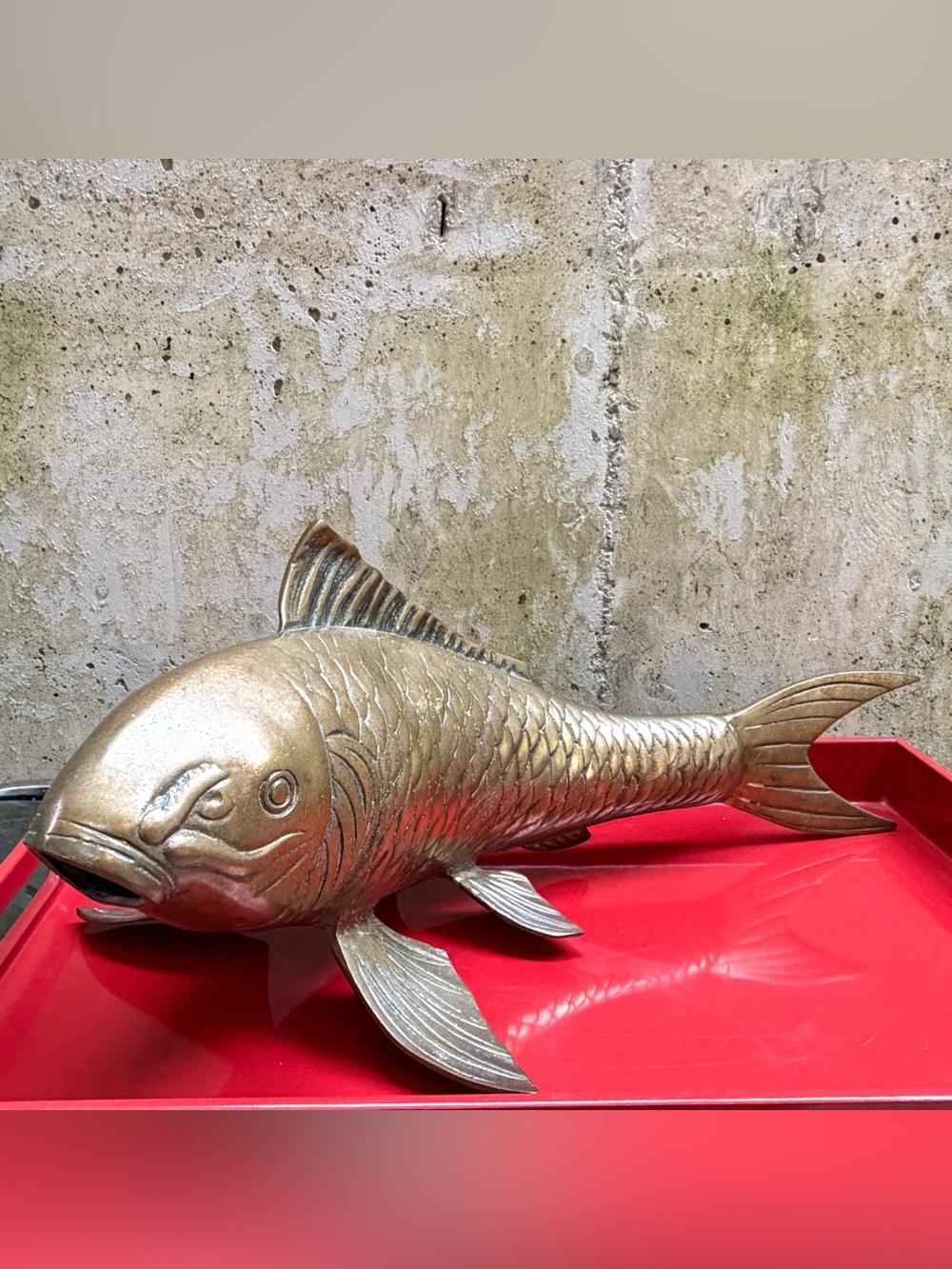 Antique Brass Koi Fish Sculpture